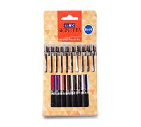 Linc Signetta Fine 0.7 MM Retraibile Sfera Penne Inchiostro Blu Confezione 10 -