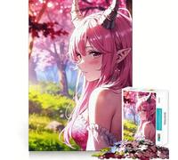 L'incantevole ragazza dai capelli rosa - Puzzle da 1000 pezzi per adolescenti - Gioco di logica e logica - Divertimento rilassante - Bordi lisci - Regalo creativo 38x52cm