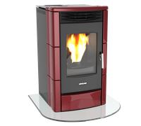 LINCAR MILLY 515 SC CERAMICA STUFA A PELLETS 9,1 KW ROSSO