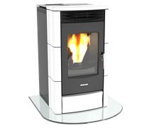 LINCAR MILLY 515 SC CERAMICA STUFA A PELLETS 9,1 KW TIMER BIANCO DISPLAY