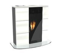LINCAR OLGA 501 L STUFA A PELLETS CANALIZZABILE 11,1 KW TIMER DISPLAY BIANCO