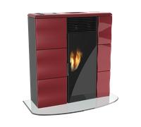 LINCAR OLGA 502 L SLIM STUFA A PELLETS CERAMICA ROSSO L5022504 TIMER