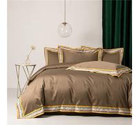 Lince Cotone Egiziano 1000tc Nordic Regina Copertutto Copertina Set di Biancheria da Letto con Trapunta (Colore: King Size 4pcs) (Una Taglia Queen 4 Pezzi)