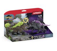 SCHLEICH ELDRADOR CREATURES | Lince ombra vs. Spaccarocce 70827 | Mostri di Eldrador con elementi di cristallo | Giocattolo fantasy per bambini da 7 anni | Set di 2 pezzi