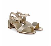 Lince |Sandalo Tacon Comodo | Suola in gomma | Soletta in gel | V55258 | Made in Italy, oro, 36 EU