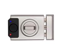 Lince SMARt7930 - Serratura intelligente a chiavistello collegata Bluetooth da 100 dB, telecomando e chiave ad alta sicurezza utilizzabile su entrambi i lati, argento