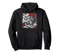 L'inchiostro Taglia Deep Samurai Calligraphy Warrior Felpa con Cappuccio