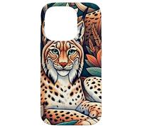 Linci selvatiche tra le foglie Custodia per iPhone 14 Pro