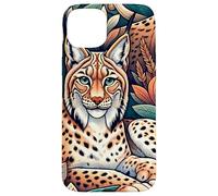 Linci selvatiche tra le foglie Custodia per iPhone 15 Plus