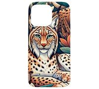 Linci selvatiche tra le foglie Custodia per iPhone 15 Pro Max