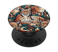 Linci selvatiche tra le foglie PopSockets PopGrip Adesivo