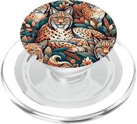 Linci selvatiche tra le foglie PopSockets PopGrip per MagSafe