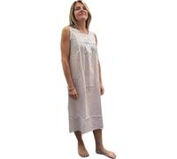 Linclalor Camicia da notte in batista di cotone senza maniche art. 130836-52, Celeste