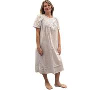 Linclalor Camicia da notte in batista di puro cotone manica corta art. 130837-50, Celeste