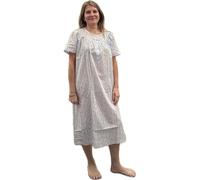 Linclalor Camicia da notte in batista di puro cotone manica corta art. 130841-54, Celeste