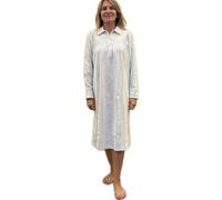 Linclalor Camicia da notte in caldo cotone con collo e manica a raglan art. 292056-52, Celeste