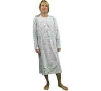 Linclalor Camicia da notte in cotone caldo manica raglan art. 92893-50, Celeste