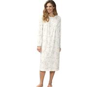 Linclalor Camicia da notte in cotone caldo manica raglan art. 92893-64, Avorio