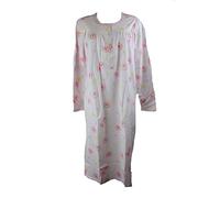 Linclalor Camicia da Notte in Maglina di Puro Cotone Manica Lunga Spalla Raglan Taglie Forti Art.74446bis (48, Lilla-Confetto)