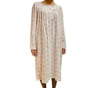 Linclalor Camicia da Notte Puro Cotone Manica Lunga Art. 74037-44, Rosa