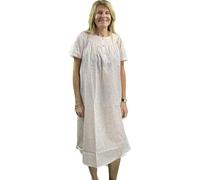 Linclalor.Camicia Notte in Stoffa Manica Corta 100% Cotone Manica Raglan Serafino Art.30825 (56, Rosa)