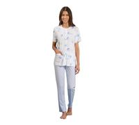 Linclalor - Pigiama da Donna Aperto Davanti con Maglia a Mezze Maniche - Disponibile Fino alla Taglia 60-2103156 - Colore Azzurro, Taglia 56