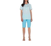 Linclalor - Pigiama da Donna Estivo in Cotone con Maglia a Mezza Manica e Bermuda. Disponibile nel Colore Grigio e Fino alla Taglia 60-2101102 - Colore Bianco/Shadow, Taglia 44