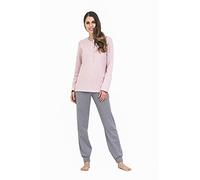 Linclalor - Pigiama da Donna in Punto Milano Jacquard - 2115285 - Rosa/Grigio, 46