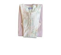 Linclalor Pigiama Donna Interlock Cotone Invernale Serafino e Aperto avanti (IT, Numero, 56, Regular, Regular, Rosa Aurora)