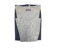 Linclalor Pigiama Donna Pantalone Lungo Manica Corta Serafino (IT, Numero, 46, Regular, Regular, Azzurro/Cobalto)