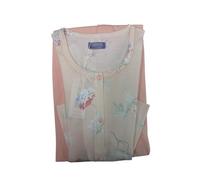 Linclalor Pigiama Donna Pantalone Lungo Manica Lunga Aperto Cotone Primaverile (IT, Numero, 50, Regular, Regular, Cipria/Petalo)