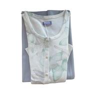 Linclalor PIGIAMA PANTALONE E MANICA LUNGA SERAFINO INTERLOCK STAMPATO 100% COTONE ART.92240 (PANNA-ARGENTO, 50)