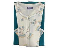 Linclalor Pigiama Pantalone Lungo E Manica Lunga Serafino Interlock Stampato 100% Cotone Art.92244 (Ottanio, 56)