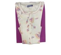 Linclalor Pigiama Pantalone Lungo E Manica Lunga Serafino Interlock Stampato 100% Cotone Art.92244 (Rosa, 54)