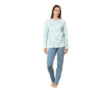 Linclalor Pigiama Pantalone Lungo Manica Lunga Serafino (IT, Numero, 60, Regular, Regular, Panna urora)