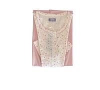 Linclalor Pigiama Serafino Manica Corta Pantalone Lungo Cotone 100% (Rosa, 60)