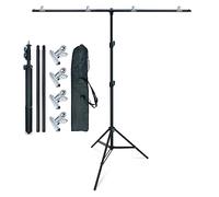 Linco Lincostore Zenith portatile t-forma sfondo sfondo supporto kit 1,5 x 2 m (fisso) - 1,5 m di larghezza e 2 m di altezza (regolabile)-leggero solo 1,8 kilogram facile da trasportare e riporre