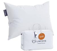 Lincove Cuscini per letto in piuma e piuma, collezione hotel di lusso, prodotti negli Stati Uniti, 100% cotone, 600 fili, morbidi ipoallergenici (king size, confezione da 1)