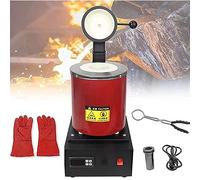 LINCYS Forno Fusione Metalli 1/2/3 kg di capacità, Forno Fusione Elettrico con Crogiolo di Grafite, Forno di Fusione Dell'oro Forno Fusione Elettrico Automatico per Metalli Preziosi,Red-3KG