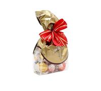 Lind t Sacchetto Lindor, Cioccolatini Assortiti al Latte, Bianco e Extra Fondente, Confezione Regalo con Fiocco Rosso, 287g