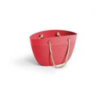 LINDA BAG BORSA MARE IN PLASTICA COLORATA,VIMINI, MANICO IN CORDA ITALY