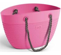 BORSA SPIAGGIA SHOPPING LINDA BAG PLASTICA MAGENTA ITALY CON MANICI CORDA