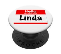 Linda, Ciao, Il mio nome è, Tag nome, Etichetta, Personalizzato PopSockets PopGrip Adesivo
