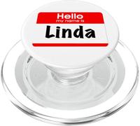 Linda, Ciao, Il mio nome è, Tag nome, Etichetta, Personalizzato PopSockets PopGrip per MagSafe