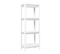 DEA HOME Scaffale multifunzionale 4 ripiani in plastica, colore bianco da interno esterno, dimensioni 38x23x100 cm