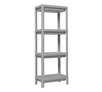 Linda Scaffale Grigio per garage e interni modulare con 4 ripiani 38x23x100h