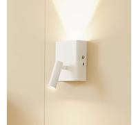 Lindby Applique a LED Agit, bianco, metallo, touch dimmer LINDBY
