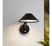 Lindby Applique a LED Capelo, nero, alluminio, sensore, Ø20cm LINDBY
