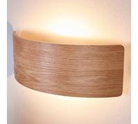 Lindby applique a LED Rafailia, larghezza 33 cm, legno, 3.000 K LINDBY