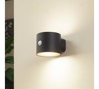 Lindby applique a LED solare Amren, nera, ABS, sensore LINDBY